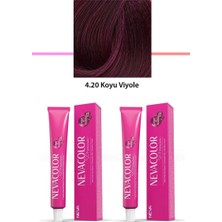 Aesco 2 Li Set Premium 4.20 Koyu Viyole - Kalıcı Krem Saç Boyası 2 x 50 G Tüp