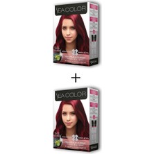 Aesco 2x2 Tüp Krem Saç Boyası Seti Çilek Kırmızısı No:5.65