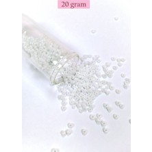 Aesco Dökme Cam Kum Boncuk (8/0) 3 mm - 20 Gram - Inci Beyaz - BNC145