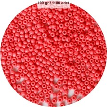Aesco Karpuz Pembesi Renk 4 mm Yaklaşık 1100 Adet / 100 Gram Cam Boncuk Oya Yazma Bileklik ve Kolye