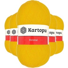 5 Adet Kristal Çift Katlı El Örgü Lif Ipi Koyu Sarı K320 Mudanis