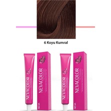 Aesco 2 Li Set Premium 6 Koyu Kumral - Kalıcı Krem Saç Boyası 2 x 50 G Tüp