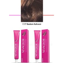 Aesco 2 Li Set Premium 7.77 Badem Kahvesi - Kalıcı Krem Saç Boyası 2 x 50 G Tüp