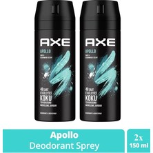 Aesco 2 Adet Axe Erkek Sprey Deodorant Apollo 48 Saat Etkileyici Koku Vücut Spreyi 150 ml