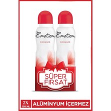 Aesco 2 Adet Emotion Romance Kadın Vegan Deodorant 150 ml Hızlı Kurur, Leke Bırakmaz