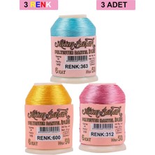 Aesco 3 Adet Altınbaşak Oya ve Dantel Ipi 20 gr - Royaleks - No: 600 - 312 - 363
