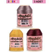 Aesco 3 Adet Altınbaşak Oya ve Dantel Ipi 20 gr - Royaleks - No: 672 - 604 - 770