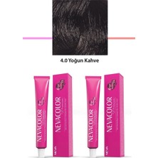 Aesco 2 Li Set Premium 4.0 Yoğun Kahve - Kalıcı Krem Saç Boyası 2 x 50 G Tüp