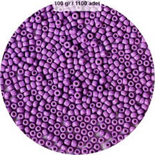 Aesco Mor Renk 4 mm Yaklaşık 1100 Adet / 100 Gram Cam Boncuk Oya Yazma Bileklik ve Kolye