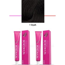 Aesco 2 Li Set Premium 1 Siyah - Kalıcı Krem Saç Boyası 2 x 50 G Tüp