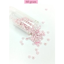 Aesco Dökme Cam Kum Boncuk Büyük Boy (6/0) 4 mm - 60 Gram - Toz Pembe - BNC113