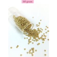 Aesco Dökme Cam Kum Boncuk (8/0) 3 mm - 60 Gram - Altın Rengi - BNC185