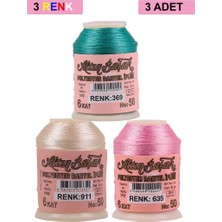 Aesco 3 Adet Altınbaşak Oya ve Dantel Ipi 20 gr - Royaleks - No: 911 - 635 - 369
