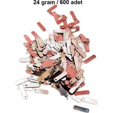 Aesco Açık Kırmızı 15 x 5 mm Dantel Oya Yazma Halhal Abiye Lazer Kesim Pul 600 Adet / 24 Gram