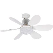 TKÇ Feny FN-F82 Zefira Crystal Beyaz 3 Kademeli Hız 30W 52CM Pervane Çapı 3 Renk Işık Ultra Sessiz