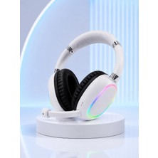 Aesco Mey Ithalat® Beyaz Kablosuz Bluetooth Kulaklık Mikrofonlu Ergonomik Kulak Üstü Tasarım