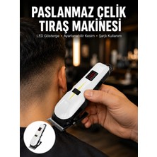 Aesco Mey Ithalat® 2025 Model Şarjlı Dijital Saç Sakal Tıraş Makinesi Islak Kuru Kullanıma Uygun Yeni Nesil