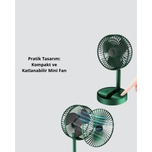 Aesco Mey Ithalat® Şarjlı Katlanabilir Mini Fan – 3 Kademe Hız Ayarı, Taşınabilir Tasarım