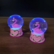 Aesco Mey Ithalat® Mini Işıklı Flamingo Kar Küresi
