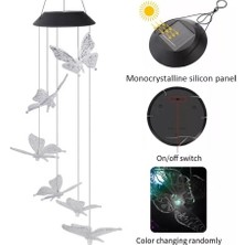 Aesco Mey Ithalat® Solar LED Işıklı Kelebekli Bahçe Dekoru 6 Ledli,renkli Işık