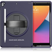 Aesco Mey Ithalat®   iPad 10.2 (7.nesil) Kılıf Hand Strap Tablet Kılıfı - Lacivert
