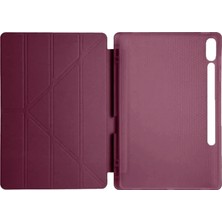 Aesco Mey Ithalat®  Samsung Galaxy X510 Tab S9 Fe 11 Kılıf Kalemlikli Mars Tablet Kılıfı - Mürdüm