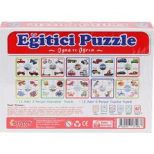 Aesco Mey Ithalat® 7196 Çark Puzzle Hayvanlar Taşıtlar 60 Parça