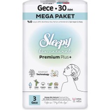 Aesco Mey Ithalat®   Bio Natural Premium Plus Mega Gece Ped 30 Adet