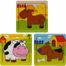 Aesco Mey Ithalat® S00002907 Puzzle Anımals 9 Pcs 3 Ast