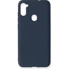 Aesco Mey Ithalat®  Samsung Galaxy A11 Kılıf Nano Içi Kadife Silikon - Lacivert