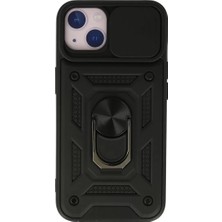 Aesco Mey Ithalat®   iPhone 15 Kılıf Pars Lens Yüzüklü Silikon - Siyah