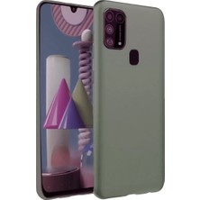 Aesco Mey Ithalat®  Samsung Galaxy M31 Kılıf Nano Içi Kadife Silikon - Koyu Yeşil