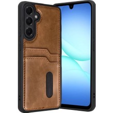 Aesco Mey Ithalat®  Samsung Galaxy A57 5g Sara Kartvizitli Deri Kılıf - Taba