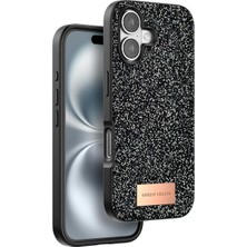Aesco Mey Ithalat®   iPhone 16 Bright Simli Kapak - Siyah