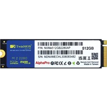 Twinmos Alphapro 512GB Nvme M.2 SSD 3600/3250MB/S Pcıe Gen3