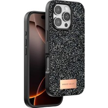 Aesco Mey Ithalat®   iPhone 16 Pro Bright Simli Kapak - Siyah