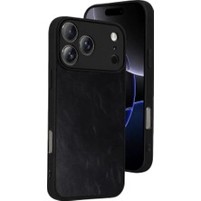 Aesco Mey Ithalat®   iPhone 17 Pro Max Aras Deri Kapak - Siyah