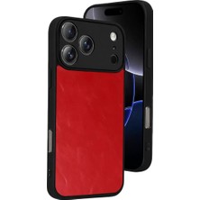 Aesco Mey Ithalat®   iPhone 17 Pro Max Aras Deri Kapak - Kırmızı