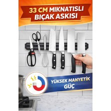 33 cm Mıknatıslı Bıçak Askısı Duvara Monte Manyetik Bıçak Tutucu Mutfak Bıçaklık Organizer