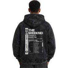 Sevbano The Weeknd Rapper Şarkıcı Baskılı Unisex Oversize Yıkamalı Premium Hoodie Sweatshirt