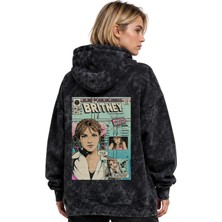 Sevbano Britney Spears Şarkıcı Baskılı Unisex Oversize Yıkamalı Premium Hoodie Sweatshirt