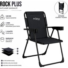 Asyaink Katlanır Piknik ve Kamp Sandalyesi - Bardaklıklı - Rock Plus - Linen Siyah - 3736 gr
