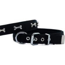 Asyaink Doggie Konfor Dokuma Kemikli Boyun Tasması Siyah 2.0*35-40 cm (DSBT-2062 M)