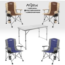 Asyaink 4 Adet Katlanır Kamp Sandalyesi ve Alüminyum Masa Seti - Rustic - Elevate Beyaz - 4210 gr
