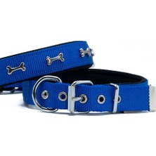 Asyaink Doggie Konfor Dokuma Kemikli Boyun Tasması Royal Blue 2.5*42-50 cm (DSBT-2562 L)