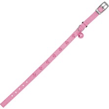 Asyaink Pc-16 Pati Baskılı Kedi-Köpek Tasması 10MM*30CM Pembe