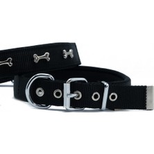 Asyaink Doggie Konfor Dokuma Kemikli Boyun Tasması Siyah 2.5*42-50 cm (DSBT-2562 L)
