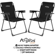 Asyaink 2 Adet Katlanır Kamp Sandalyesi Seti - Rock Plus - Siyah - 3736 gr