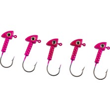 Asyaink Jighead - Zoka - Kurşunlu Olta Iğnesi - (Xh-A 06) - Pembe - 8 gr - 5 Adet - 43,58 mm