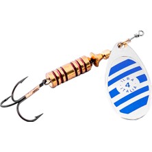 Asyaink Alabalık Turna Döner Olta Kaşık - Ilba Zebra 21124 - Gümüş/mavi - No:4 - 10 gr